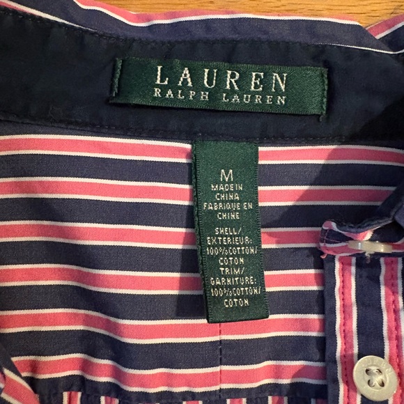 Lauren by Ralph Lauren Pink and Blue Striped women’s Shirt - Picture 2 of 3